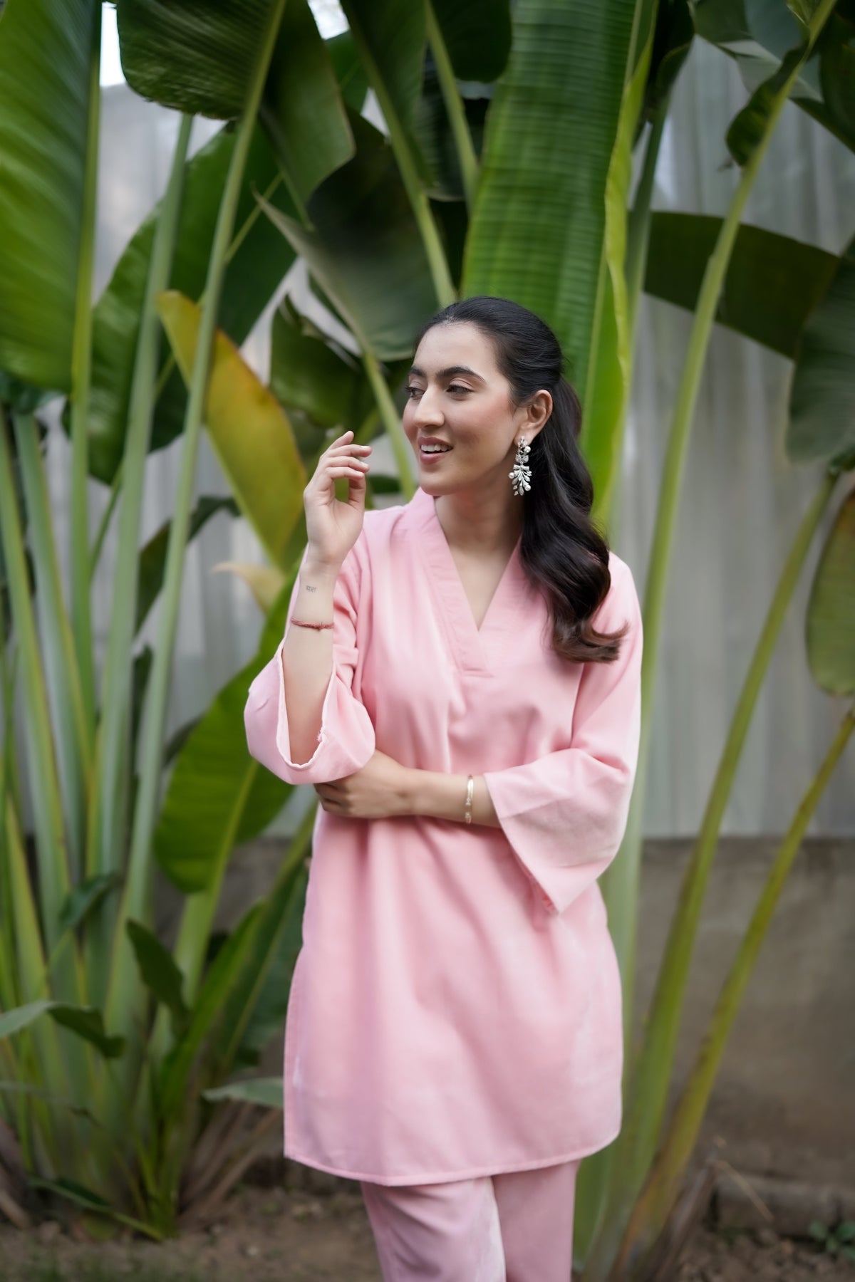 Light Pink Velvet Co-ord Set