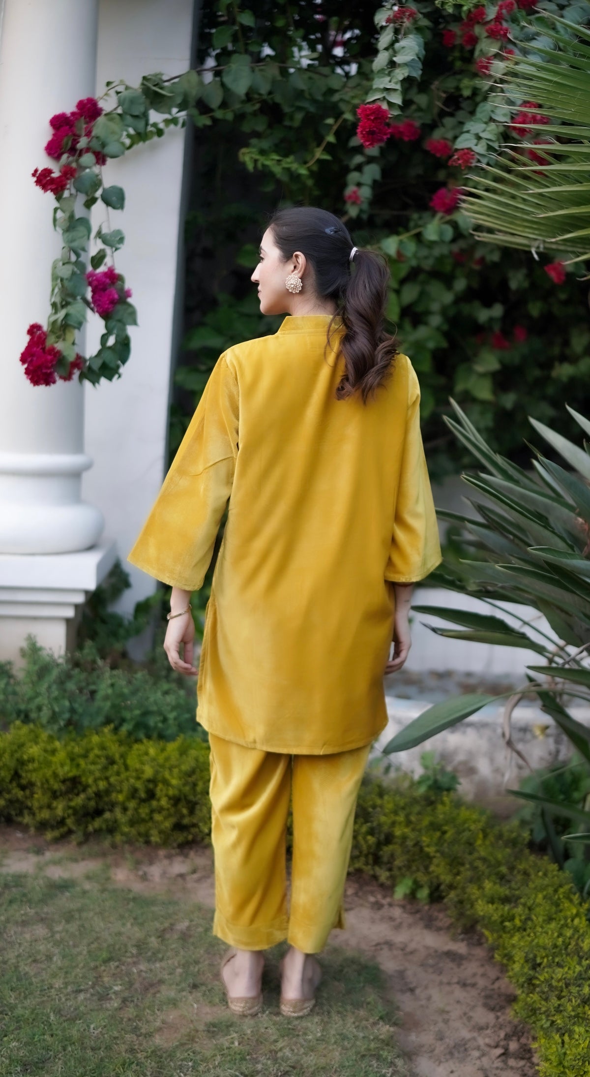 Yellow Velvet Co-ord Set